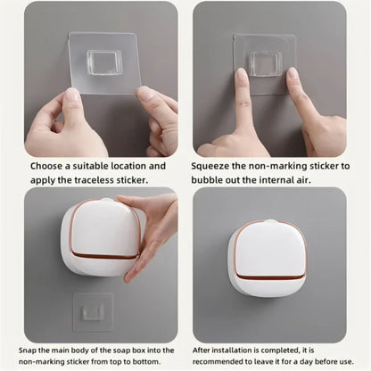 Wall-Mounted Soap Box Bathroom Drain Soap Dishes