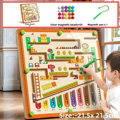 Children's Magnetic Maze Beads Focus Training, Writing and Logical Thinking Early Education Educational Toys for 3-Year-Olds, Suitable for Boys and Girls Toy Gifts